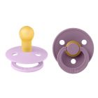 Pack de 2 sucettes Colour Caoutchouc 0-6 mois Violet sky et Mauve