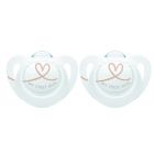 Lot de 2 Sucettes Nuk expert Starline Silicone 0-2m My Love