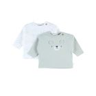 Set de 2 tee-shirts en coton Bio écru/sauge 9 mois