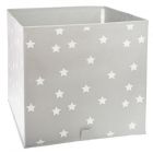 Cube de rangement 29x29 cm Gris étoiles blanches