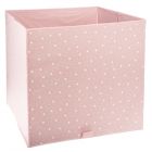 Cube de rangement 29x29 cm Rose étoiles blanches