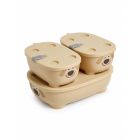 Lot de 3 lunch box empilables Bentomal Beige Chien