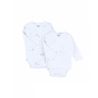 Lot de 2 bodies coton bio manches longues prématuré - Bali, Moka & Snow