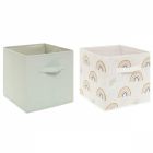 Lot de 2 cubes de rangement Arc-en-ciel vert