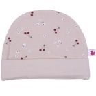 Bonnet doublé nude imprimé cerise - 3 mois