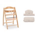 Chaise haute bébé Arketa bois naturel Beech +coussin select beige