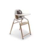 Chaise haute Giraffe avec baby set et tablette bois neutre et blanc