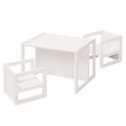 Ensemble tabourets et banc enfant blanc