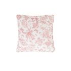 Coussin réversible Toile de Jouy rose