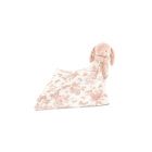 Doudou Augustin le lapin Toile de Jouy rose