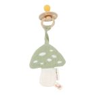 Doudou attache-tétine en gaze de coton - Champignon