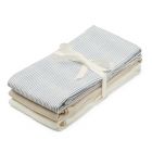 Lot de 3 langes en coton Rayures Classques Bleu