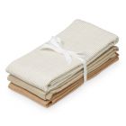 Lot de 3 langes en coton Rayures Classiques Marron