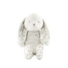 Peluche Augustin le lapin Toile de Jouy gris 25cm