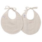Lot de 2 bavoirs gaze de coton - Soft Stripes galet