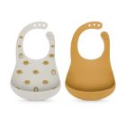 Lot de 2 bavoirs silicone Colour Essence Moutarde