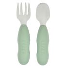 Lot de 2 pré-couverts inox - sage green