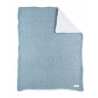 Couverture en tricot 75x100cm ice blue avec sherpa - Mix and match