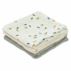 Lot de 3 langes en mousseline 55 x 55 cm Friendly vegetables