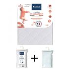 Pack Matelas bébé climatisé + alèse blanc + drap housse blanc - 60x120 cm