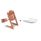 Pack chaise haute Tripp Trapp + baby set + tablette Terracotta