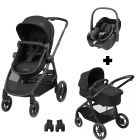 Poussette trio Zelia 3 Essential Black + siège auto Cabriofix I-Size + nacelle