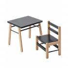 Table enfant Gabriel + Chaise basse Louise Hybride anthracite