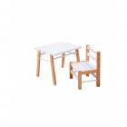 Table enfant Gabriel + Chaise basse Louise Hybride blanc