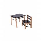 Table enfant Gabriel + Chaise basse Louise Hybride noir