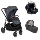 Poussette trio Versatrax Moonlight + siège auto i-Level Recline Eclipse + nacelle Ramble XL Shale