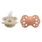 Pack de 2 sucettes Infinity Silicone anatomique 0-6 mois Vanilla et Peach