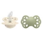 Pack de 2 sucettes Infinity Silicone anatomique 0-6 mois Ivory et Sage