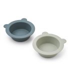 Lot de 2 bols à ventouse Peony Whale blue / Dove blue