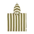 Poncho de plage 1-3 ans Portofino Pistachio stripes waffle