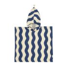 Poncho de plage 6-9 ans Portofino Blue waves waffle