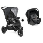 Poussette duo Activ3 Jet Black+ siège auto First seat Recline i-Size Black satin