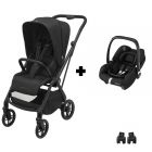 Poussette duo Leona² + siège auto Cabriofix i-Size Twillic Black