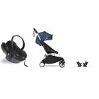 Poussette duo YOYO 3 - Châssis blanc Pack 6+ et siège auto car seat by BeSafe Bleu Air France