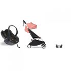 Poussette duo YOYO 3 - Châssis blanc Pack 6+ et siège auto car seat by BeSafe Ginger