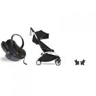 Poussette duo YOYO 3 - Châssis blanc Pack 6+ et siège auto car seat by BeSafe Noir