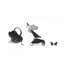 Poussette duo YOYO 3 - Châssis blanc Pack 6+ et siège auto car seat by BeSafe Stone