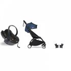 Poussette duo YOYO 3 - Châssis noir Pack 6+ et siège auto car seat by BeSafe Bleu Air France