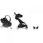 Poussette duo YOYO 3 - Châssis noir Pack 6+ et siège auto car seat by BeSafe Noir