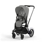 Poussette e-Priam 2 Mirage Grey châssis Matt Black