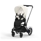 Poussette e-Priam 2 Off White châssis Matt Black