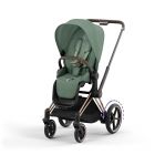 Poussette e-Priam 2 Leaf Green châssis Rose Gold