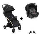 Poussette duo Goody Xplus - Black re_lux + Siège auto First Seat Recline i-Size Black satin