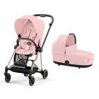 Poussette duo Mios 3 Peach Pink châssis Rose Gold + Nacelle Luxe