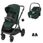 Poussette Oxford Twillic Green + Siège auto Pebble 360 Pro2 I-Size Twillic Green