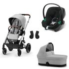 Poussette trio Balios S Lux + Siège auto Aton B2 i-Size Volcano Black + Nacelle Cot S Lava grey